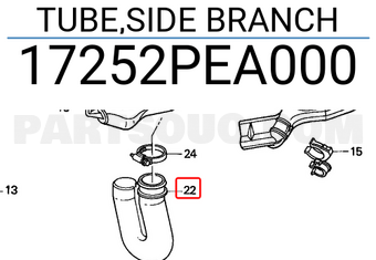 Honda 17252PEA000 TUBE,SIDE BRANCH