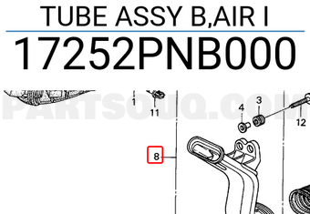 Honda 17252PNB000 TUBE ASSY B,AIR I