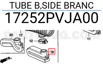 Honda 17252PVJA00 TUBE B,SIDE BRANC