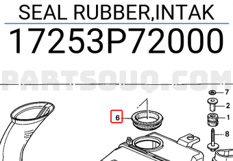 Honda 17253P72000 SEAL RUBBER,INTAK