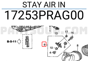 Honda 17253PRAG00 STAY AIR IN