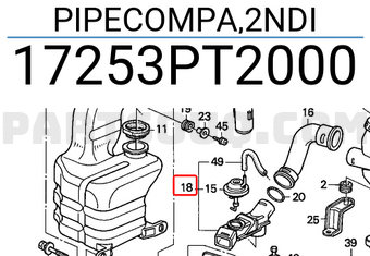 Honda 17253PT2000 PIPECOMPA,2NDI