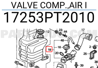 Honda 17253PT2010 VALVE COMP.,AIR I