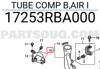 Honda 17253RBA000 TUBE COMP B,AIR I
