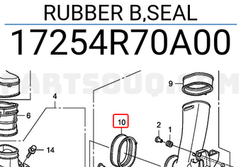Honda 17254R70A00 RUBBER B,SEAL