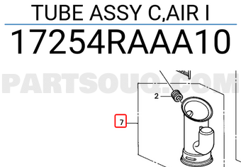 Honda 17254RAAA10 TUBE ASSY C,AIR I