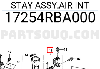 Honda 17254RBA000 STAY ASSY,AIR INT