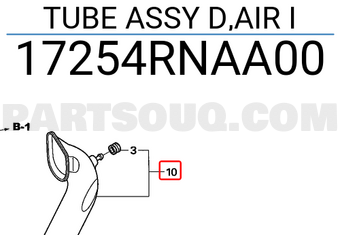 Honda 17254RNAA00 TUBE ASSY D,AIR I
