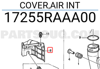 Honda 17255RAAA00 COVER,AIR INT