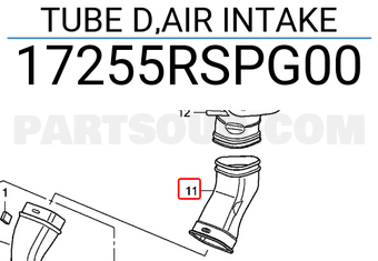 Honda 17255RSPG00 TUBE D,AIR INTAKE