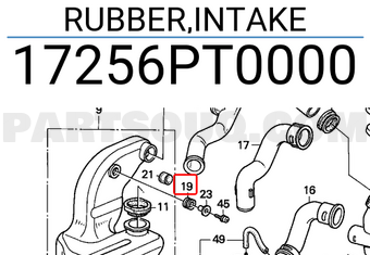 Honda 17256PT0000 RUBBER,INTAKE