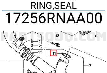 Honda 17256RNAA00 RING,SEAL