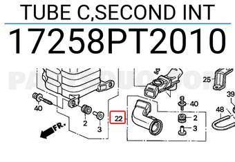 Honda 17258PT2010 TUBE C,SECOND INT