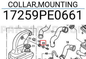 Honda 17259PE0661 COLLAR,MOUNTING