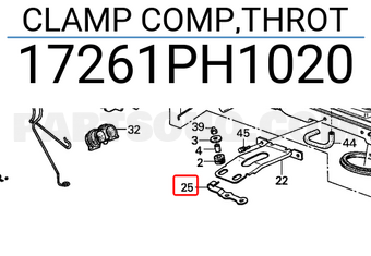 Honda 17261PH1020 CLAMP COMP,THROT