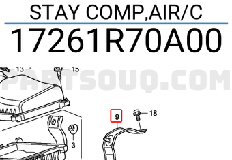 Honda 17261R70A00 STAY COMP,AIR/C