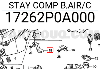 Honda 17262P0A000 STAY COMP B,AIR/C