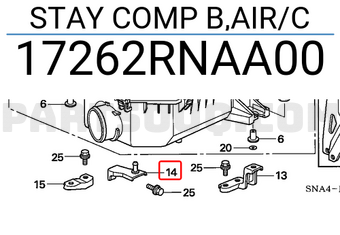 Honda 17262RNAA00 STAY COMP B,AIR/C