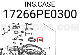Honda 17266PE0300 INS,CASE