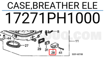 Honda 17271PH1000 CASE,BREATHER ELE