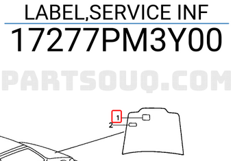 Honda 17277PM3Y00 LABEL,SERVICE INF