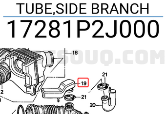 Honda 17281P2J000 TUBE,SIDE BRANCH