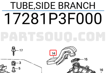 Honda 17281P3F000 TUBE,SIDE BRANCH
