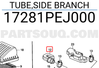 Honda 17281PEJ000 TUBE,SIDE BRANCH