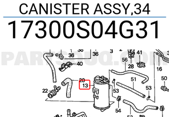 Honda 17300S04G31 CANISTER ASSY,34