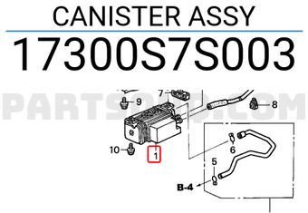 Honda 17300S7S003 CANISTER ASSY
