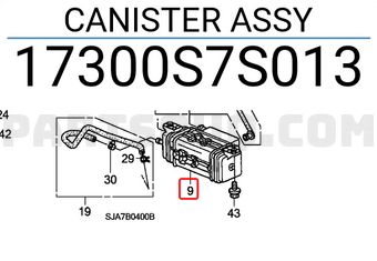 Honda 17300S7S013 CANISTER ASSY