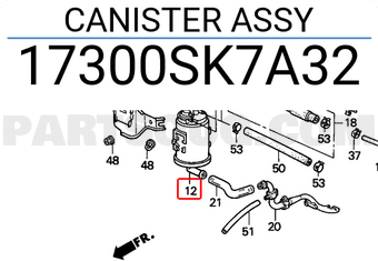 Honda 17300SK7A32 CANISTER ASSY
