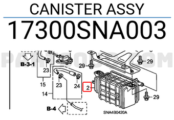 Honda 17300SNA003 CANISTER ASSY