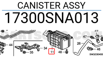 Honda 17300SNA013 CANISTER ASSY