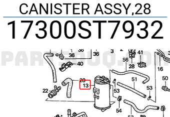 Honda 17300ST7932 CANISTER ASSY,28
