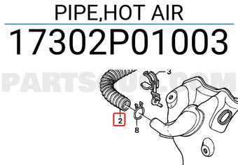 Honda 17302P01003 PIPE,HOT AIR