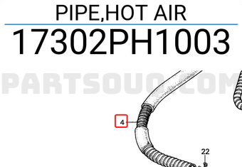 Honda 17302PH1003 PIPE,HOT AIR