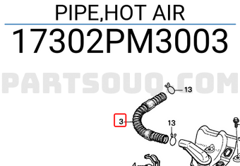 Honda 17302PM3003 PIPE,HOT AIR