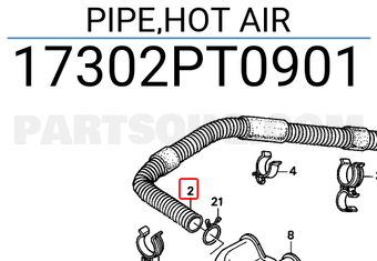 Honda 17302PT0901 PIPE,HOT AIR
