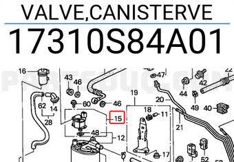 Honda 17310S84A01 VALVE,CANISTERVE