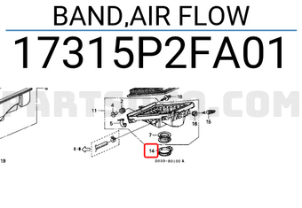 Honda 17315P2FA01 BAND,AIR FLOW