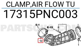 Honda 17315PNC003 CLAMP,AIR FLOW TU
