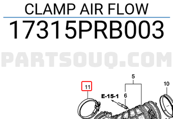 Honda 17315PRB003 CLAMP AIR FLOW