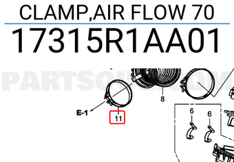 Honda 17315R1AA01 CLAMP,AIR FLOW 70