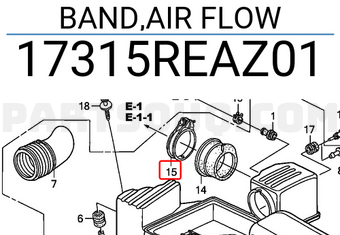 Honda 17315REAZ01 BAND,AIR FLOW
