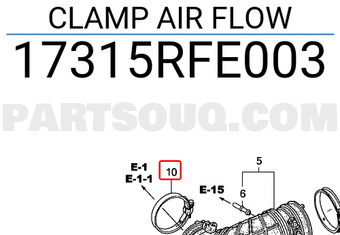 Honda 17315RFE003 CLAMP AIR FLOW