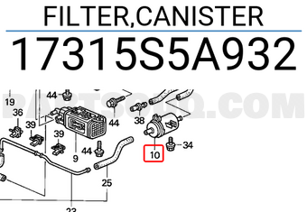 Honda 17315S5A932 FILTER,CANISTER