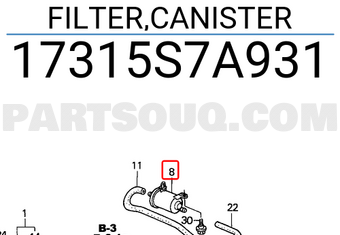 Honda 17315S7A931 FILTER,CANISTER