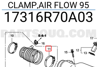 Honda 17316R70A03 CLAMP,AIR FLOW 95