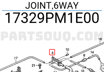 Honda 17329PM1E00 JOINT,6WAY